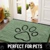 image:imageSmiry Dog Door Mat for Muddy Paws Absorbent Dirt Trapper Non Slip Quick Dry Washable Chenille Mat for Mud Dogs Entry Rug for Indoor and Outdoor 30x20 Inches Dark Grey and WhiteOlive Green and Black