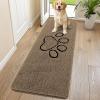 image:imageSmiry Dog Door Mat for Muddy Paws Absorbent Dirt Trapper Non Slip Quick Dry Washable Chenille Mat for Mud Dogs Entry Rug for Indoor and Outdoor 30x20 Inches Dark Grey and WhiteCamel and Black
