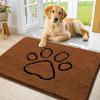 image:imageSmiry Dog Door Mat for Muddy Paws Absorbent Dirt Trapper Non Slip Quick Dry Washable Chenille Mat for Mud Dogs Entry Rug for Indoor and Outdoor 30x20 Inches Dark Grey and WhiteOchre and Black