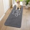 image:imageSmiry Dog Door Mat for Muddy Paws Absorbent Dirt Trapper Non Slip Quick Dry Washable Chenille Mat for Mud Dogs Entry Rug for Indoor and Outdoor 30x20 Inches Dark Grey and WhiteDark Grey and White