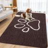 image:imageSmiry Dog Door Mat for Muddy Paws Absorbent Dirt Trapper Non Slip Quick Dry Washable Chenille Mat for Mud Dogs Entry Rug for Indoor and Outdoor 30x20 Inches Dark Grey and WhiteBrown and White