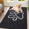 image:imageSmiry Dog Door Mat for Muddy Paws Absorbent Dirt Trapper Non Slip Quick Dry Washable Chenille Mat for Mud Dogs Entry Rug for Indoor and Outdoor 30x20 Inches Dark Grey and WhiteBlack and White