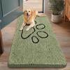 image:imageSmiry Dog Door Mat for Muddy Paws Absorbent Dirt Trapper Non Slip Quick Dry Washable Chenille Mat for Mud Dogs Entry Rug for Indoor and Outdoor 30x20 Inches Dark Grey and WhiteSage Green and Black