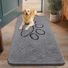 image:imageSmiry Dog Door Mat for Muddy Paws Absorbent Dirt Trapper Non Slip Quick Dry Washable Chenille Mat for Mud Dogs Entry Rug for Indoor and Outdoor 30x20 Inches Dark Grey and WhiteGrey and Black