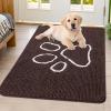 image:imageSmiry Dog Door Mat for Muddy Paws Absorbent Dirt Trapper Non Slip Quick Dry Washable Chenille Mat for Mud Dogs Entry Rug for Indoor and Outdoor 30x20 Inches Dark Grey and WhiteBrown and White