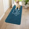 image:imageSmiry Dog Door Mat for Muddy Paws Absorbent Dirt Trapper Non Slip Quick Dry Washable Chenille Mat for Mud Dogs Entry Rug for Indoor and Outdoor 30x20 Inches Dark Grey and WhiteAtlantic Blue and White