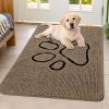 image:imageSmiry Dog Door Mat for Muddy Paws Absorbent Dirt Trapper Non Slip Quick Dry Washable Chenille Mat for Mud Dogs Entry Rug for Indoor and Outdoor 30x20 Inches Dark Grey and WhiteCamel and Black