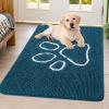 image:imageSmiry Dog Door Mat for Muddy Paws Absorbent Dirt Trapper Non Slip Quick Dry Washable Chenille Mat for Mud Dogs Entry Rug for Indoor and Outdoor 30x20 Inches Dark Grey and WhiteAtlantic Blue and White