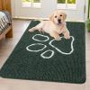 image:imageSmiry Dog Door Mat for Muddy Paws Absorbent Dirt Trapper Non Slip Quick Dry Washable Chenille Mat for Mud Dogs Entry Rug for Indoor and Outdoor 30x20 Inches Dark Grey and WhiteGreen and White