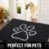 image:imageSmiry Dog Door Mat for Muddy Paws Absorbent Dirt Trapper Non Slip Quick Dry Washable Chenille Mat for Mud Dogs Entry Rug for Indoor and Outdoor 30x20 Inches Dark Grey and WhiteBlack and White