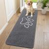 image:imageSmiry Dog Door Mat for Muddy Paws Absorbent Dirt Trapper Non Slip Quick Dry Washable Chenille Mat for Mud Dogs Entry Rug for Indoor and Outdoor 30x20 Inches Dark Grey and WhiteDark Grey and White
