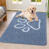 image:imageSmiry Dog Door Mat for Muddy Paws Absorbent Dirt Trapper Non Slip Quick Dry Washable Chenille Mat for Mud Dogs Entry Rug for Indoor and Outdoor 30x20 Inches Dark Grey and WhiteAiry Blue and White