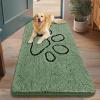image:imageSmiry Dog Door Mat for Muddy Paws Absorbent Dirt Trapper Non Slip Quick Dry Washable Chenille Mat for Mud Dogs Entry Rug for Indoor and Outdoor 30x20 Inches Dark Grey and WhiteOlive Green and Black