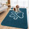 image:imageSmiry Dog Door Mat for Muddy Paws Absorbent Dirt Trapper Non Slip Quick Dry Washable Chenille Mat for Mud Dogs Entry Rug for Indoor and Outdoor 30x20 Inches Dark Grey and WhiteAtlantic Blue and White