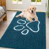image:imageSmiry Dog Door Mat for Muddy Paws Absorbent Dirt Trapper Non Slip Quick Dry Washable Chenille Mat for Mud Dogs Entry Rug for Indoor and Outdoor 30x20 Inches Dark Grey and WhiteAtlantic Blue and White