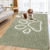 image:imageSmiry Dog Door Mat for Muddy Paws Absorbent Dirt Trapper Non Slip Quick Dry Washable Chenille Mat for Mud Dogs Entry Rug for Indoor and Outdoor 30x20 Inches Dark Grey and WhiteSage Green and White