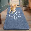 image:imageSmiry Dog Door Mat for Muddy Paws Absorbent Dirt Trapper Non Slip Quick Dry Washable Chenille Mat for Mud Dogs Entry Rug for Indoor and Outdoor 30x20 Inches Dark Grey and WhiteAiry Blue and White