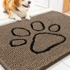 image:imageSmiry Dog Door Mat for Muddy Paws Absorbent Dirt Trapper Non Slip Quick Dry Washable Chenille Mat for Mud Dogs Entry Rug for Indoor and Outdoor 30x20 Inches Dark Grey and WhiteCamel and Black