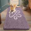 image:imageSmiry Dog Door Mat for Muddy Paws Absorbent Dirt Trapper Non Slip Quick Dry Washable Chenille Mat for Mud Dogs Entry Rug for Indoor and Outdoor 30x20 Inches Dark Grey and WhiteDeep Plum and White