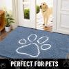 image:imageSmiry Dog Door Mat for Muddy Paws Absorbent Dirt Trapper Non Slip Quick Dry Washable Chenille Mat for Mud Dogs Entry Rug for Indoor and Outdoor 30x20 Inches Dark Grey and WhiteAiry Blue and White