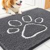 image:imageSmiry Dog Door Mat for Muddy Paws Absorbent Dirt Trapper Non Slip Quick Dry Washable Chenille Mat for Mud Dogs Entry Rug for Indoor and Outdoor 30x20 Inches Dark Grey and WhiteDark Grey and White
