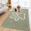 image:imageSmiry Dog Door Mat for Muddy Paws Absorbent Dirt Trapper Non Slip Quick Dry Washable Chenille Mat for Mud Dogs Entry Rug for Indoor and Outdoor 30x20 Inches Dark Grey and WhiteSage Green and White