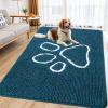 image:imageSmiry Dog Door Mat for Muddy Paws Absorbent Dirt Trapper Non Slip Quick Dry Washable Chenille Mat for Mud Dogs Entry Rug for Indoor and Outdoor 30x20 Inches Dark Grey and WhiteAtlantic Blue and White