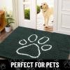 image:imageSmiry Dog Door Mat for Muddy Paws Absorbent Dirt Trapper Non Slip Quick Dry Washable Chenille Mat for Mud Dogs Entry Rug for Indoor and Outdoor 30x20 Inches Dark Grey and WhiteGreen and White