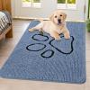 image:imageSmiry Dog Door Mat for Muddy Paws Absorbent Dirt Trapper Non Slip Quick Dry Washable Chenille Mat for Mud Dogs Entry Rug for Indoor and Outdoor 30x20 Inches Dark Grey and WhiteAiry Blue and Black