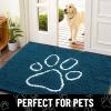 image:imageSmiry Dog Door Mat for Muddy Paws Absorbent Dirt Trapper Non Slip Quick Dry Washable Chenille Mat for Mud Dogs Entry Rug for Indoor and Outdoor 30x20 Inches Dark Grey and WhiteAtlantic Blue and White