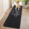 image:imageSmiry Dog Door Mat for Muddy Paws Absorbent Dirt Trapper Non Slip Quick Dry Washable Chenille Mat for Mud Dogs Entry Rug for Indoor and Outdoor 30x20 Inches Dark Grey and WhiteBlack and White