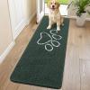 image:imageSmiry Dog Door Mat for Muddy Paws Absorbent Dirt Trapper Non Slip Quick Dry Washable Chenille Mat for Mud Dogs Entry Rug for Indoor and Outdoor 30x20 Inches Dark Grey and WhiteGreen and White