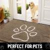 image:imageSmiry Dog Door Mat for Muddy Paws Absorbent Dirt Trapper Non Slip Quick Dry Washable Chenille Mat for Mud Dogs Entry Rug for Indoor and Outdoor 30x20 Inches Dark Grey and WhiteCamel and Black