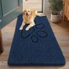 image:imageSmiry Dog Door Mat for Muddy Paws Absorbent Dirt Trapper Non Slip Quick Dry Washable Chenille Mat for Mud Dogs Entry Rug for Indoor and Outdoor 30x20 Inches Dark Grey and WhiteDark Blue and Black