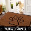 image:imageSmiry Dog Door Mat for Muddy Paws Absorbent Dirt Trapper Non Slip Quick Dry Washable Chenille Mat for Mud Dogs Entry Rug for Indoor and Outdoor 30x20 Inches Dark Grey and WhiteOchre and Black