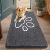 image:imageSmiry Dog Door Mat for Muddy Paws Absorbent Dirt Trapper Non Slip Quick Dry Washable Chenille Mat for Mud Dogs Entry Rug for Indoor and Outdoor 30x20 Inches Dark Grey and WhiteDark Grey and White