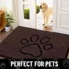 image:imageSmiry Dog Door Mat for Muddy Paws Absorbent Dirt Trapper Non Slip Quick Dry Washable Chenille Mat for Mud Dogs Entry Rug for Indoor and Outdoor 30x20 Inches Dark Grey and WhiteBrown and Black