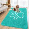 image:imageSmiry Dog Door Mat for Muddy Paws Absorbent Dirt Trapper Non Slip Quick Dry Washable Chenille Mat for Mud Dogs Entry Rug for Indoor and Outdoor 30x20 Inches Dark Grey and WhiteTurquoise and White
