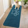 image:imageSmiry Dog Door Mat for Muddy Paws Absorbent Dirt Trapper Non Slip Quick Dry Washable Chenille Mat for Mud Dogs Entry Rug for Indoor and Outdoor 30x20 Inches Dark Grey and WhiteAtlantic Blue and White