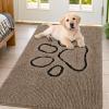 image:imageSmiry Dog Door Mat for Muddy Paws Absorbent Dirt Trapper Non Slip Quick Dry Washable Chenille Mat for Mud Dogs Entry Rug for Indoor and Outdoor 30x20 Inches Dark Grey and WhiteCamel and Black
