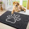 image:imageSmiry Dog Door Mat for Muddy Paws Absorbent Dirt Trapper Non Slip Quick Dry Washable Chenille Mat for Mud Dogs Entry Rug for Indoor and Outdoor 30x20 Inches Dark Grey and WhiteDark Grey and White
