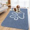 image:imageSmiry Dog Door Mat for Muddy Paws Absorbent Dirt Trapper Non Slip Quick Dry Washable Chenille Mat for Mud Dogs Entry Rug for Indoor and Outdoor 30x20 Inches Dark Grey and WhiteAiry Blue and White