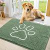 image:imageSmiry Dog Door Mat for Muddy Paws Absorbent Dirt Trapper Non Slip Quick Dry Washable Chenille Mat for Mud Dogs Entry Rug for Indoor and Outdoor 30x20 Inches Dark Grey and WhiteOlive Green and White