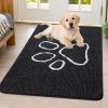 image:imageSmiry Dog Door Mat for Muddy Paws Absorbent Dirt Trapper Non Slip Quick Dry Washable Chenille Mat for Mud Dogs Entry Rug for Indoor and Outdoor 30x20 Inches Dark Grey and WhiteBlack and White