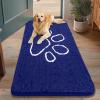 image:imageSmiry Dog Door Mat for Muddy Paws Absorbent Dirt Trapper Non Slip Quick Dry Washable Chenille Mat for Mud Dogs Entry Rug for Indoor and Outdoor 30x20 Inches Dark Grey and WhiteNavy Blue and White
