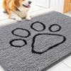 image:imageSmiry Dog Door Mat for Muddy Paws Absorbent Dirt Trapper Non Slip Quick Dry Washable Chenille Mat for Mud Dogs Entry Rug for Indoor and Outdoor 30x20 Inches Dark Grey and WhiteGrey and Black