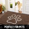 image:imageSmiry Dog Door Mat for Muddy Paws Absorbent Dirt Trapper Non Slip Quick Dry Washable Chenille Mat for Mud Dogs Entry Rug for Indoor and Outdoor 30x20 Inches Dark Grey and WhiteCoffee and White