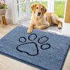 image:imageSmiry Dog Door Mat for Muddy Paws Absorbent Dirt Trapper Non Slip Quick Dry Washable Chenille Mat for Mud Dogs Entry Rug for Indoor and Outdoor 30x20 Inches Dark Grey and WhiteAiry Blue and Black