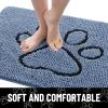 image:imageSmiry Dog Door Mat for Muddy Paws Absorbent Dirt Trapper Non Slip Quick Dry Washable Chenille Mat for Mud Dogs Entry Rug for Indoor and Outdoor 30x20 Inches Dark Grey and WhiteAiry Blue and Black