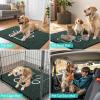 image:imageSmiry Dog Door Mat for Muddy Paws Absorbent Dirt Trapper Non Slip Quick Dry Washable Chenille Mat for Mud Dogs Entry Rug for Indoor and Outdoor 30x20 Inches Dark Grey and WhiteGreen and White